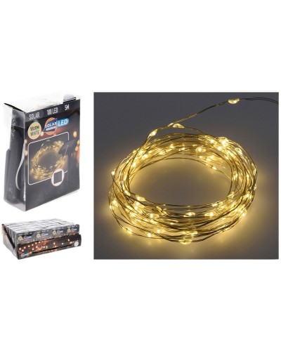 Solar LED String Lights Lifetime with 7m Warm White and 2m Cable
